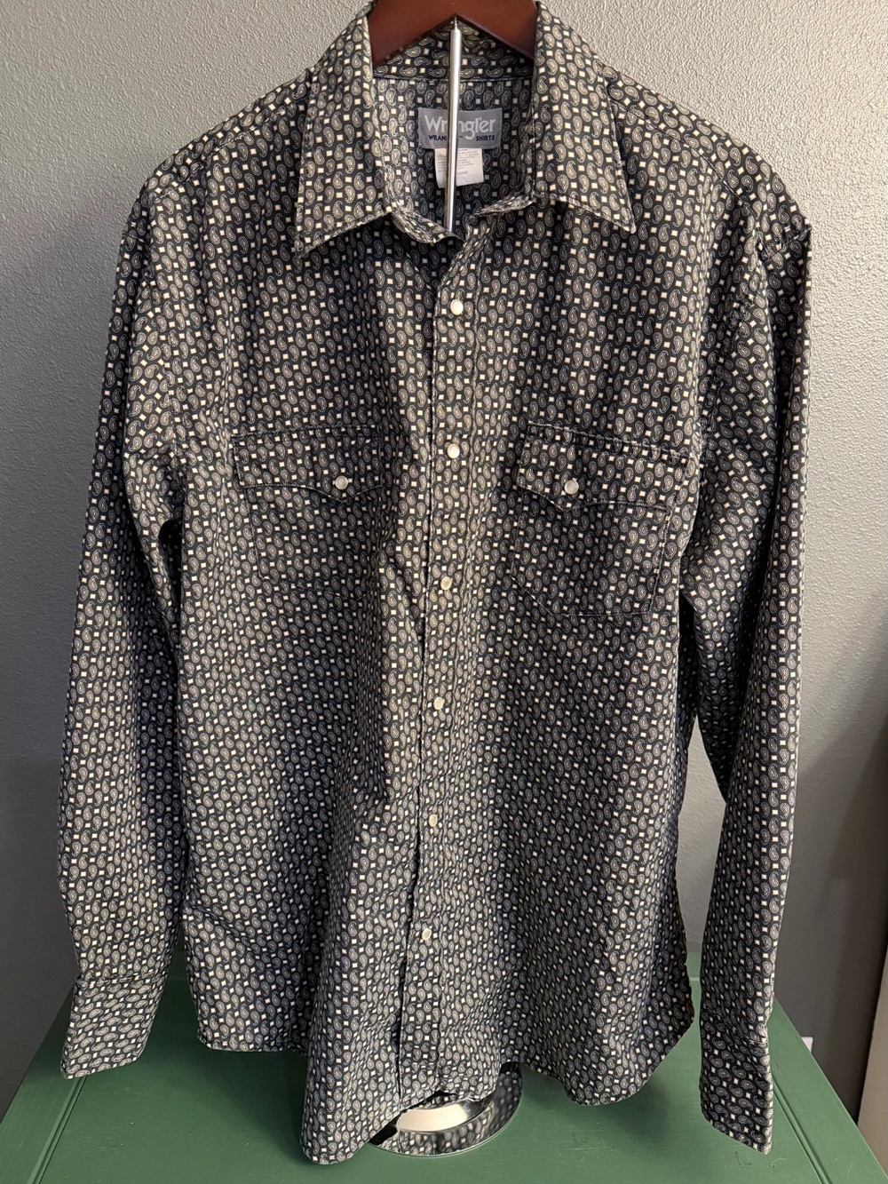 Wrangler Black Paisley Print Button-Down Shirt
